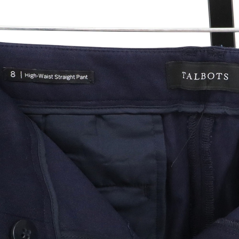 NWT Talbots High Waist Straight Leg Trousers Navy Blue Dress Pants Size 8 - Picture 8 of 9
